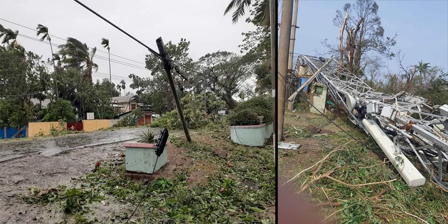 မုန်တိုင်းဒဏ်ခံရသည့် ဘူးသီးတောင်နှင့် မောင်တောတွင် ဖုန်းလိုင်းများပြန်ရ