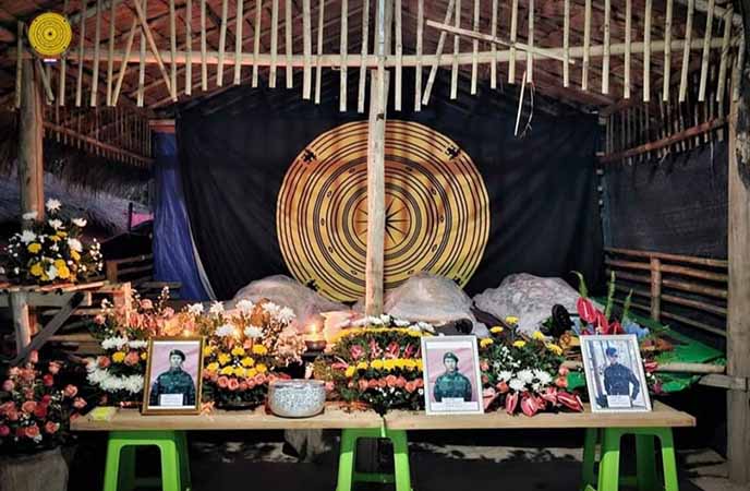 ကုန်းသာတိုက်ပွဲအတွင်း ကျဆုံးသွားသည့် ကရင်နီ ရဲဘော် ၃ ဦး၏ စျာပနကျင်းပ