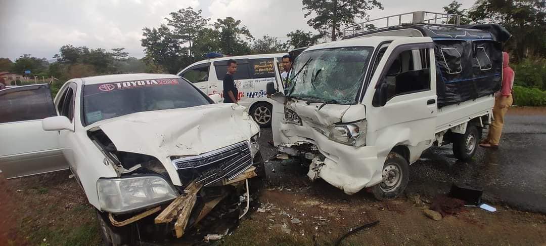 ကျောက်မဲတွင် ကား ၂ စီးတိုက်မိ၊ ဘုန်းကြီး ၁ ပါး အပါအဝင် ၅ ဦးဒဏ်ရာရ