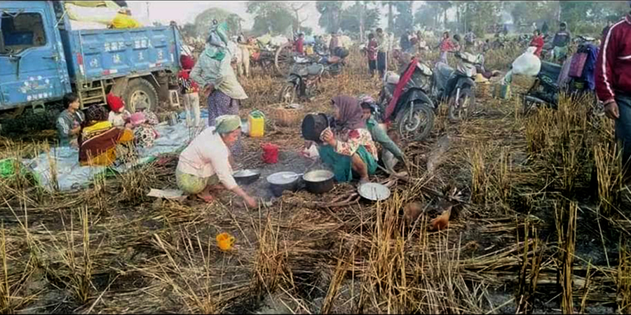 ခင်ဦးမြို့နယ်၌ စစ်တပ်မီးရှို့မှုကြောင့်  မီးဘေးသင့်ပြည်သူ ၃၀၀၀၀ ကျော်ရှိလာ