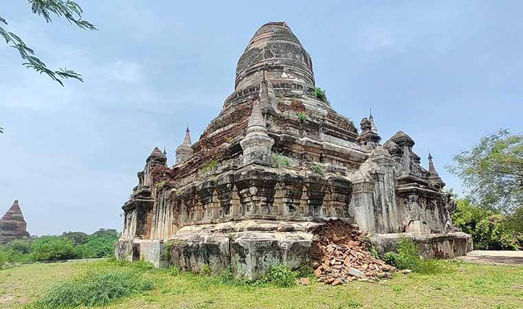 မိုးရေယိုစိမ့်မှုကြောင့် ပျက်စီးလာသည့် ပုဂံဘုရားများကို ထိန်သိမ်းပြုပြင်မှု မရှိဖြစ်နေ