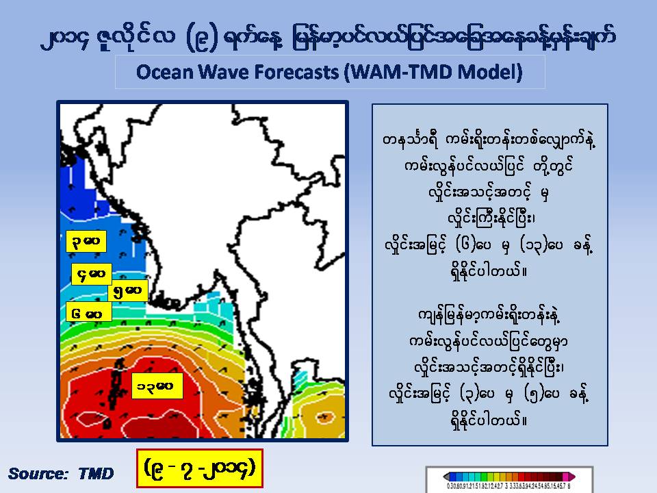 ဇူလုိင္ ၉ ရက္ မုိးေလ၀သ ခန္႔မွန္းခ်က္ (ေဒါက္တာထြန္းလြင္)