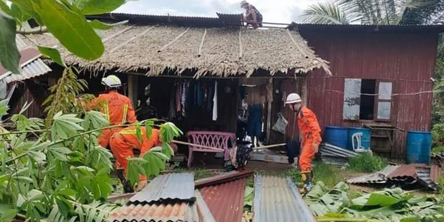 ရေဖြူမြို့နယ်၌ လေပြင်းတိုက်ခတ်ပြီး နေအိမ်၂ လုံး အမိုးပျက်စီး 