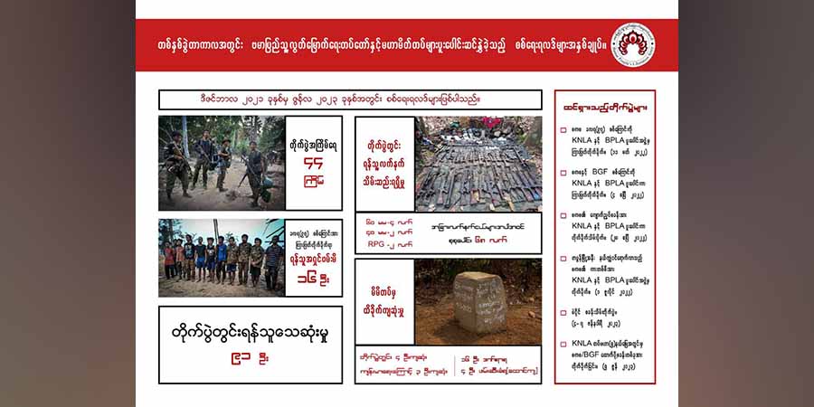 တိုက်ပွဲအကြိမ် ၄၀ ကျော်ဖြစ်ပြီး စစ်ကောင်စီတပ်ဖွဲ့ဝင် ၉၀ ကျော်သေဆုံးဟု  BPLA ကြေညာ