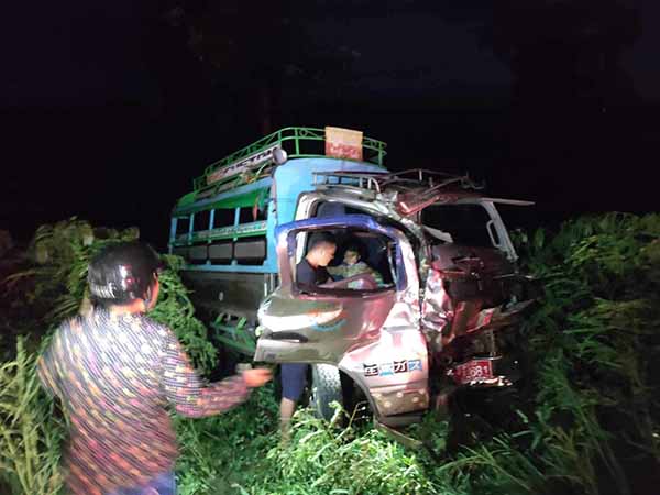 ရန်ကုန်-ပြည်လမ်းတွင် ယာဉ်တိုက်မှုဖြစ်ပြီး ၁ ဦးသေဆုံး၊ ၃ ဦးဒဏ်ရာရ