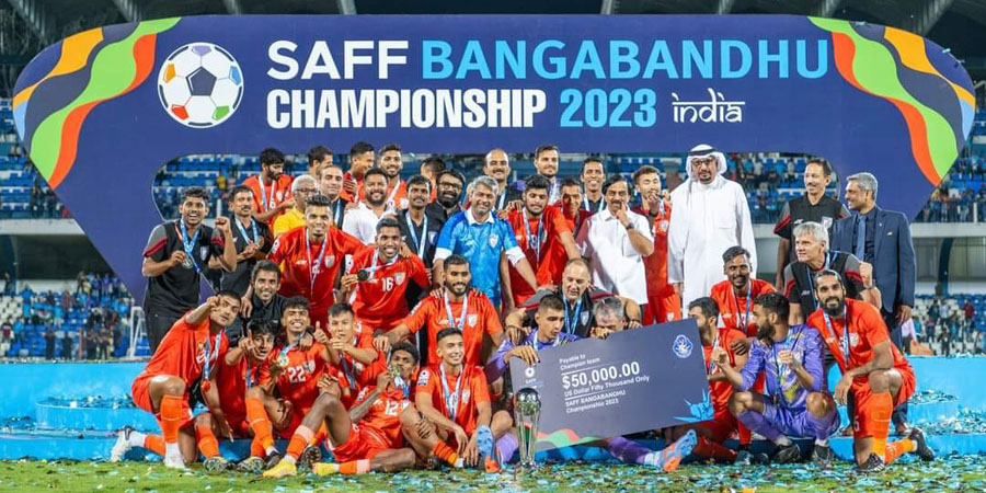 တောင်အာရှဖလား ဘောလုံးပြိုင်ပွဲတွင် အိန္ဒိယအသင်း ဗိုလ်စွဲ