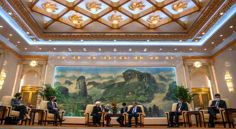 အမေရိကန်ဘဏ္ဍာရေးဝန်ကြီးနှင့် တရုတ် ဒုတိယဝန်ကြီးချုပ်တို့ စီးပွားရေးပူးပေါင်းဆောင်ရွက်ရန် ဆွေးနွေး