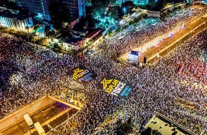 တရာစီရင်ရေးစနစ်ကို အစ္စရေးနိုင်ငံသား ၁ သိန်းကျော် ဆန္ဒပြ