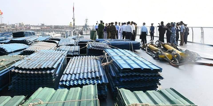 စစ်ကောင်စီက မုန်တိုင်းသင့် အိမ်ထောင်တစုကို သွပ် ၂ ချပ်စီ ထောက်ပံ့ပေး
