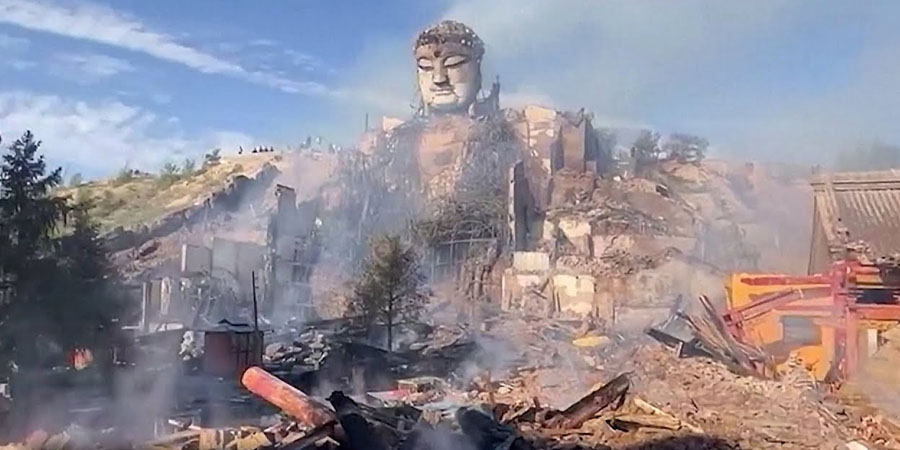 တရုတ်ဘုရားကျောင်းတွင် ဧရာမဗုဒ္ဓရုပ်ပွားတော် မီးလောင်
