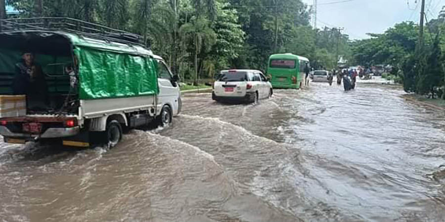 မွန်ပြည်နယ် ၄  မြို့နယ်တွင် ရေကြီးရေလျှံ