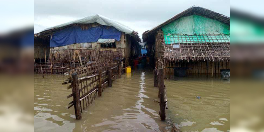 ရခိုင်စစ်ဘေးရှောင်စခန်းအချို့  ရေနစ်မြုပ်၊ ဒုက္ခသည်မိသားစုများကို ရွှေ့ပြောင်း 