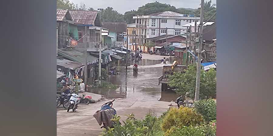 တနင်္သာရီမြို့နယ်၌ ရေကြီးရေလျှံ သဘာဝဘေးနှင့်ကြုံတွေ့နေရ  
