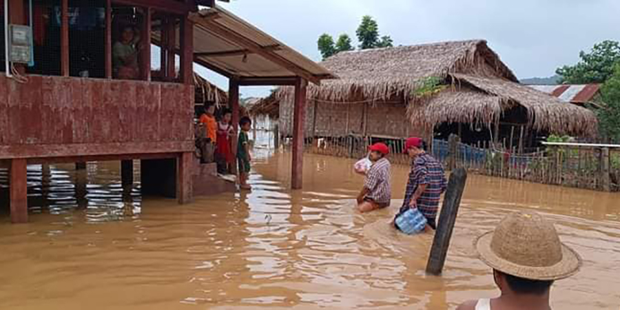 ဘီးလင်းမြို့နယ်၌ လူ ၈၃၀၀ ကျော် ရေဘေးသင့်၊ ယာယီကယ်ဆယ်ရေးစခန်းများ ဖွင့်လှစ် 