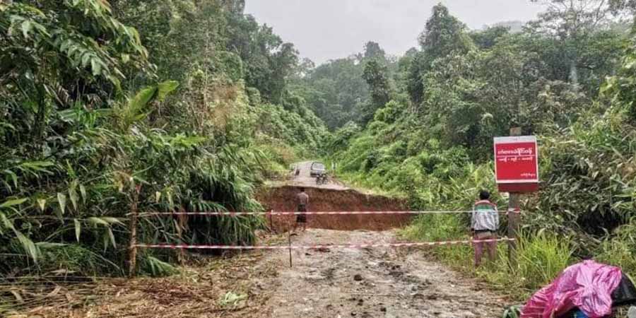 တနိုင်းတွင် အဓိကလမ်းများ ရေတိုက်စားပြီး ပျက်စီး၊ စက်သုံးဆီစျေးနှုန်း မြင့်တက်