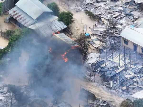 ရေစကြိုတွင် စစ်တပ်မီးရှို့၍ အဖွားအို ၁ ဦး မီးလောင်သေဆုံး 