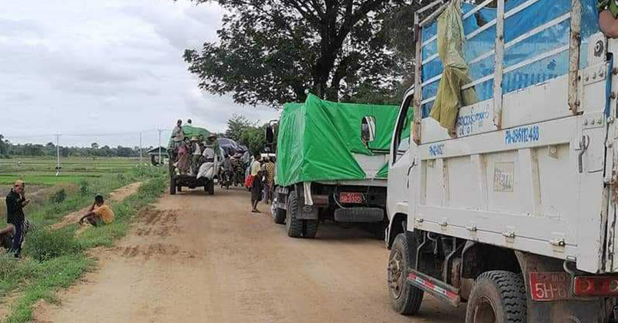 ကသာမြို့နယ်က နေအိမ်အလုံး ၃၀ ကျော် မီးရှို့ဖျက်ဆီးခံရ၊ ယင်းမာပင်တွင် တိုက်ပွဲဖြစ်