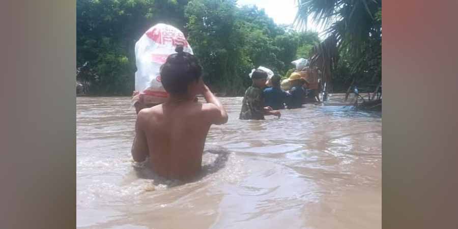 ခင်ဦးတွင် လယ်ဧက ၁၀၀၀ ဝန်းကျင် ရေလွှမ်းမိုးပျက်စီး၊ အရေးပေါ် အကူအညီလိုအပ်နေ