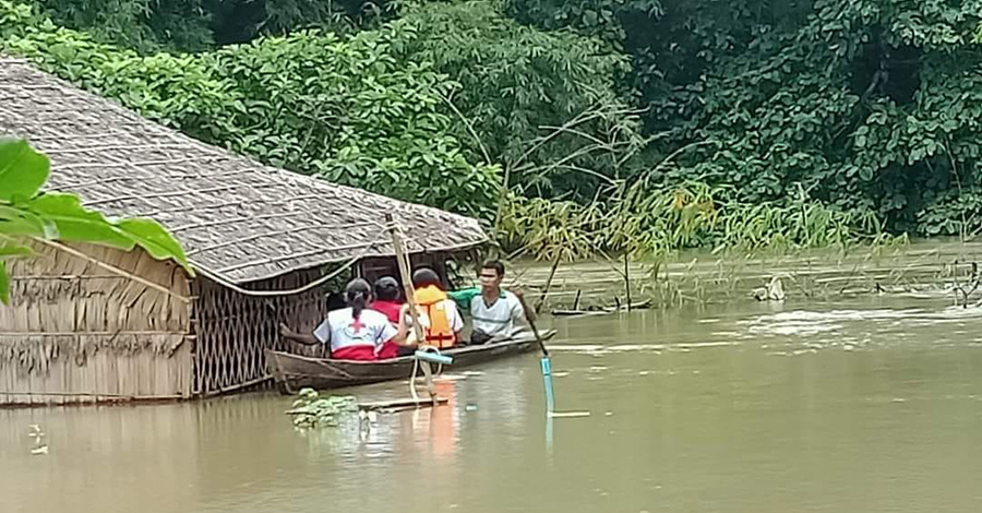 လှည်းကူး ဒေသခံ ၁,၀၀၀ နီးပါး ရေဘေးသင့်၊ စပါးခင်းများ ရေနစ်မြုပ်