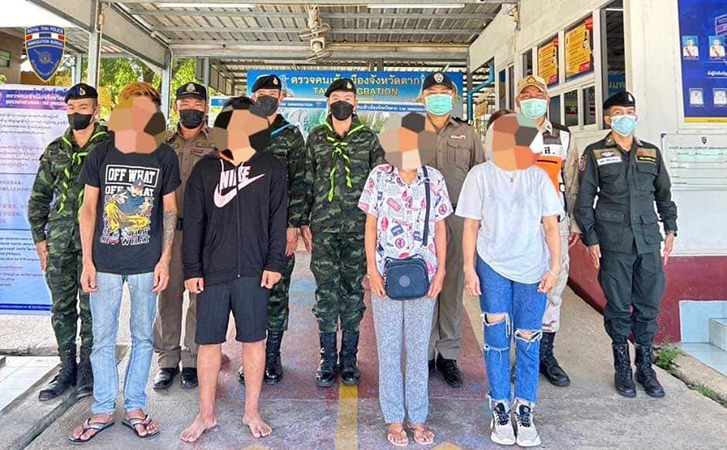 မဲဆောက်သို့ တရားမဝင် ဝင်ရောက်သည့် မြန်မာနိုင်ငံသား ၈ ဦးဖမ်းဆီးခံရ