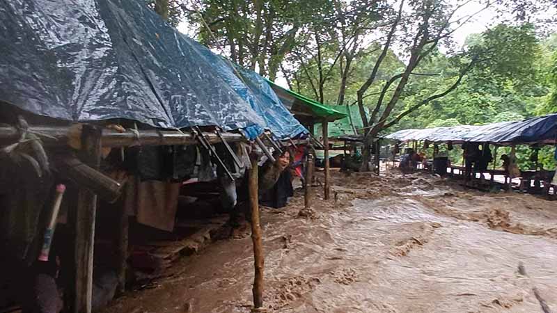 မိုးရွာသွန်းမှုကြောင့် CDF-KKG တပ်ရင်း-၃ စခန်းပျက်စီး