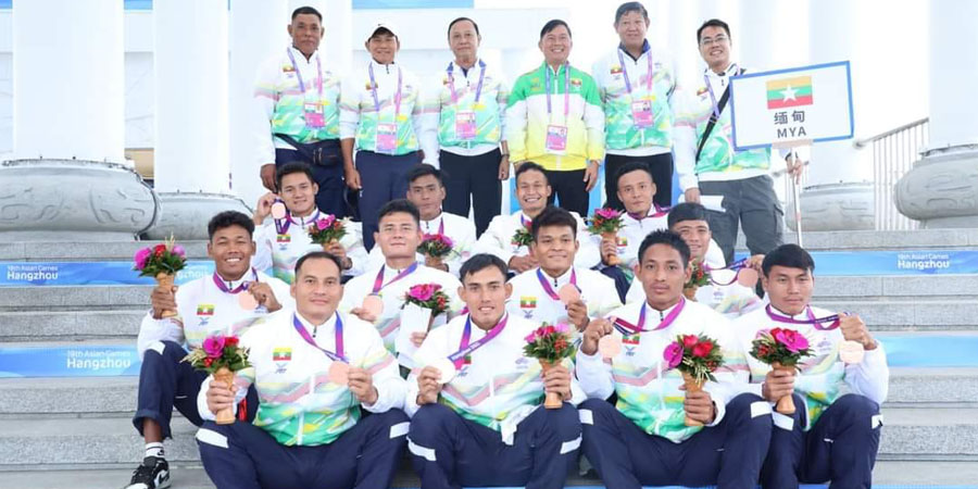 အာရှအားကစား နဂါးလှေလှော်ပြိုင်ပွဲတွင် မြန်မာအမျိုးသားအသင်း ကြေးတံဆိပ်ဆုရရှိ