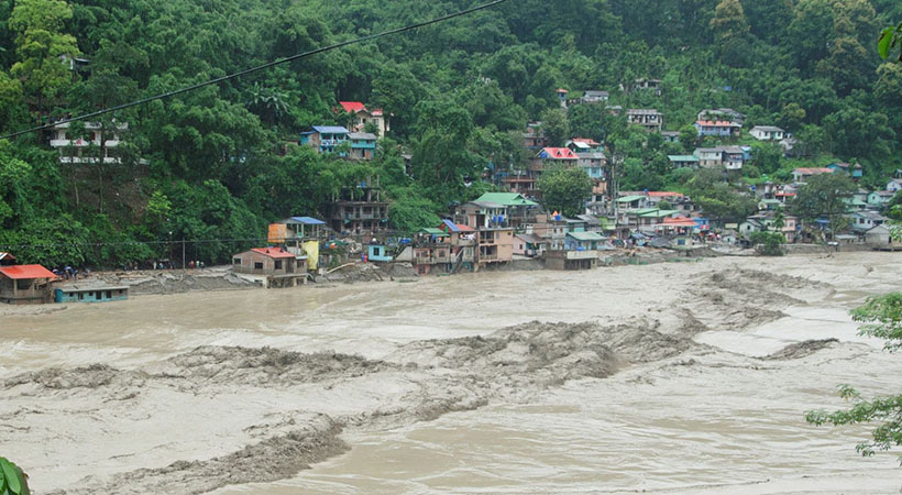 အိန္ဒိယနိုင်ငံ ဆစ်ကင်းပြည်နယ်၌ ရေကြီး