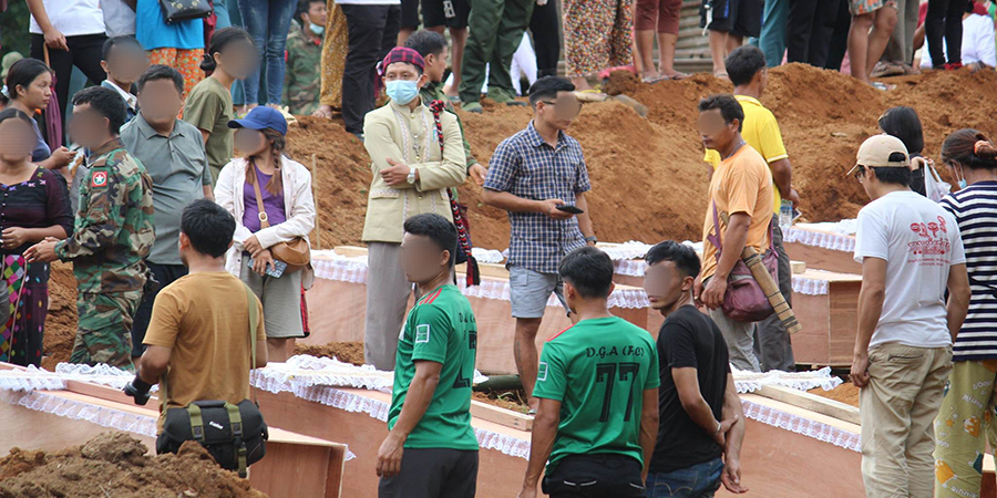ကချင်စစ်ရှောင်စခန်း တိုက်ခိုက်ခံရမှုအတွင်း သေဆုံးပြည်သူများ၏ စျာပနကျင်းပ