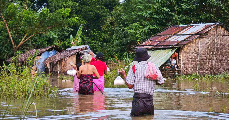 လှည်းကူးတွင် ရေအနည်းငယ်ပြန်တက်ပြီး လူ ၇,၄၀၀ ခန့် ရေဘေးသင့်
