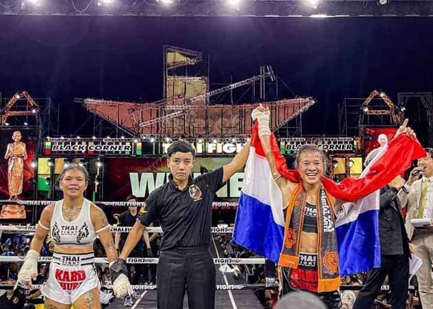 Thai Fight မွေထိုင်းလက်ဝှေ့ပွဲတွင် ကယန်းကျားသစ်မယ် ဘရော်နီကာ အနိုင်ရ
