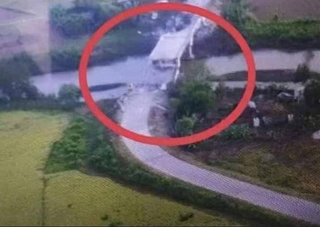 သိန္နီအနီး နမ္မတူချောင်းတံတား ဖောက်ခွဲခံရပြီး ကျိုးကျ ပျက်စီး