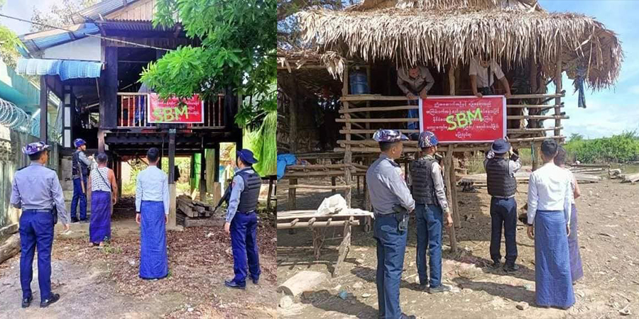 သထုံမြို့နယ်က နေအိမ် ၂ လုံးကို စစ်ကောင်စီ ချိပ်ပိတ်