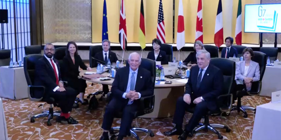 တိုကျို G7 နိုင်ငံခြားရေးဝန်ကြီးများ အစည်းအဝေး၌ ဂါဇာစစ်ပွဲနှင့် ယူကရိန်းအရေး ဆွေးနွေး