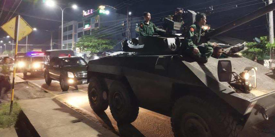 ပဲခူးတွင် စစ်ကောင်စီတပ်က တင့်ကားများနှင့် ကင်းလှည့်