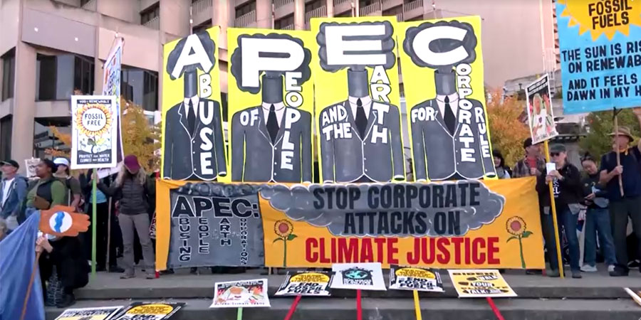 ဆန်ဖရန်စစ္စကို APEC အစည်းအဝေးကျင်းပချိန် ဂါဇာအရေး ဆန္ဒပြ