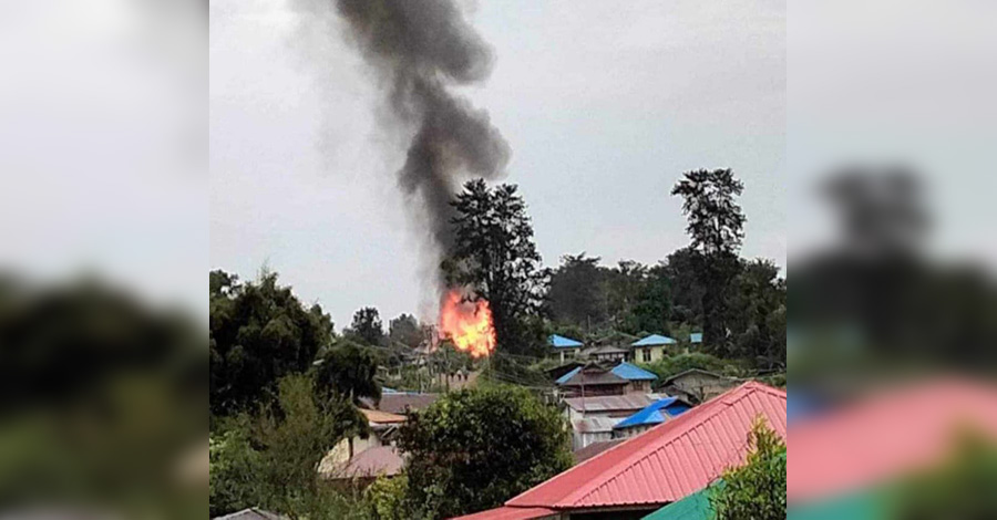 မိုင်းလုံတွင် စစ်စခန်း တိုက်ခိုက်ခံရ၊ စစ်တပ်ဗုံးကြဲမှုကြောင့် အမျိုးသမီး  ၁ ဦး သေဆုံး