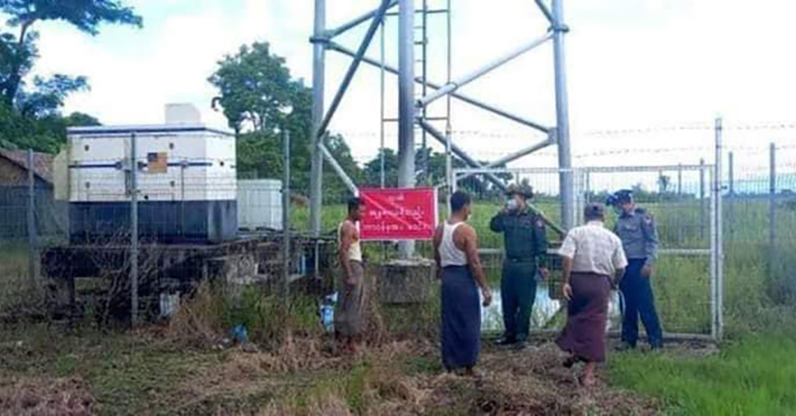 ဧရာဝတီတိုင်း၌ MyTel တာဝါတိုင် ဖျက်ဆီးမှုဖြင့် လူ ၁၀၀ ကျော်ကို စစ်တပ်က ဖမ်းဆီး