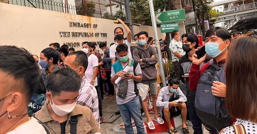 မြန်မာလုပ်သားများ ဝင်ငွေခွန် ၂ ရာခိုင်နှုန်း ပေးဆောင်ရမည်ဟု ဘန်ကောက် မြန်မာသံရုံး ထုတ်ပြန်