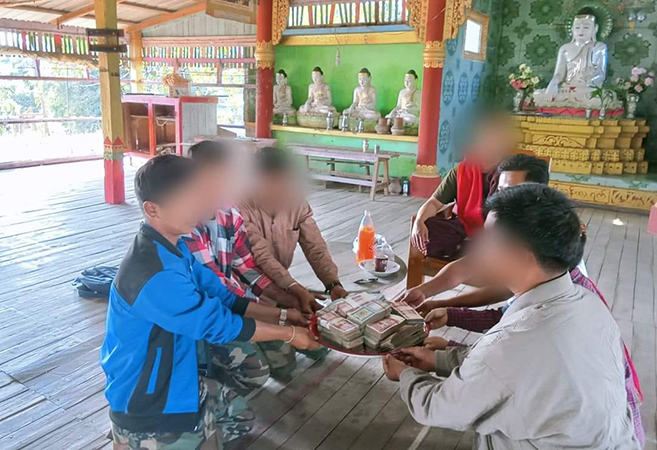ဂန့်ဂေါရှိ တပ်ရင်း ၆ ရင်းအတွက် ပြည်သူလူထုက စစ်အသုံးစရိတ် ကျပ် ၄၅၅ သိန်း ထောက်ပံ့
