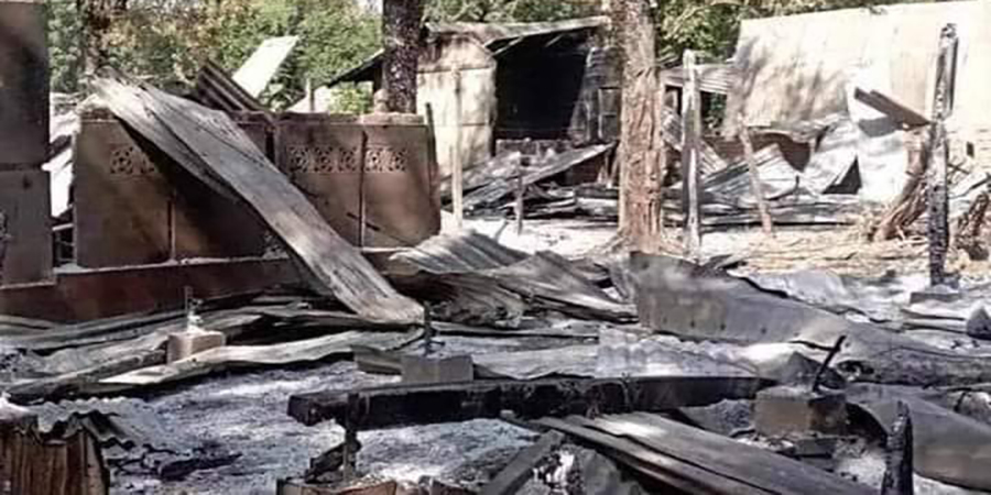 မြိုင်မြို့နယ်ရှိ နေအိမ် ၅၀ ခန့်ကို စစ်တပ်ကမီးရှို့၊ ဂန့်ဂေါတွင် လက်နက်ကြီးကြောင့် ကလေး ၂ ဦး သေဆုံးပြီး ၅ ဦး ဒဏ်ရာရ
