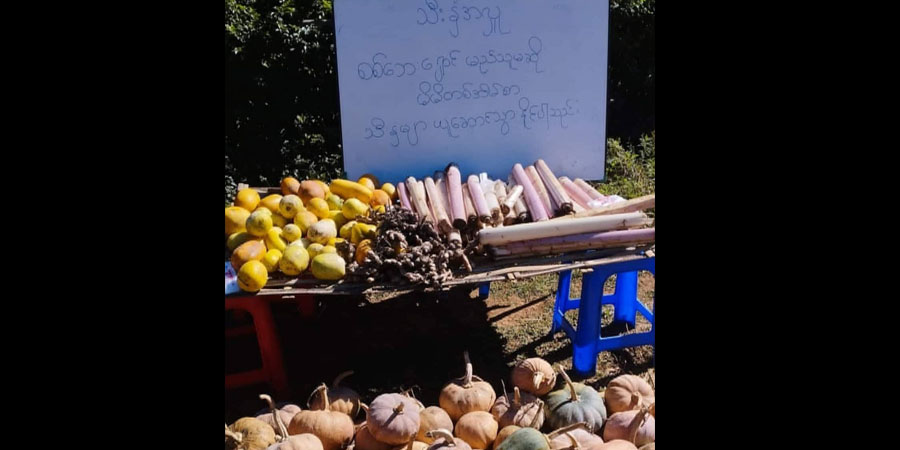 ကရင်နီစစ်ဘေးရှောင်ပြည်သူအချင်းချင်း ခြံထွက်အသီးအနှံများ မျှဝေလှူဒါန်း