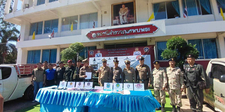 ထိုင်း-မြန်မာနယ်စပ် တာ့ခ်ခရိုင်တွင် စိတ်ကြွဆေးပြား ၂၀,၀၀၀ ကျော် ဖမ်းဆီးမိ
