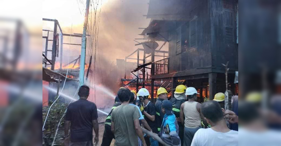 မုဒုံတွင် နေအိမ် ၄ လုံး မီးလောင်၊ မန္တလေးတွင် အမှိုက်ပုံ မီးလောင်
