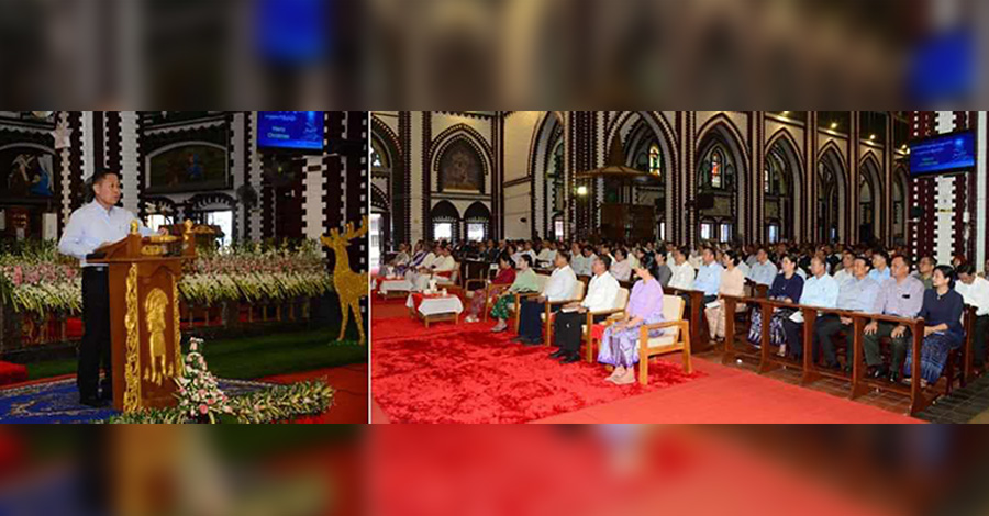ခရစ်ယာန်ဘုရားကျောင်းများကို ဗုံးကြဲခဲ့သည့် စစ်ကောင်စီက  လူအချင်းချင်း မေတ္တာထားရန်ပြော