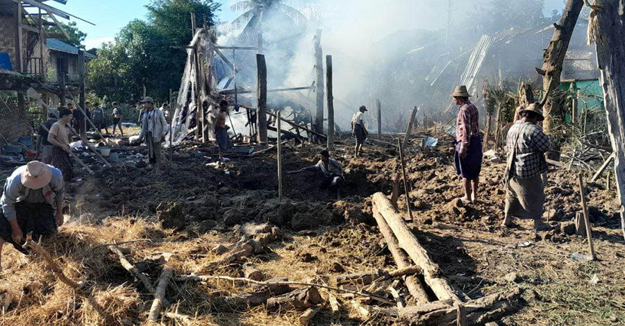 ထီးချိုင့်တွင် လေယာဉ်ဗုံးကြဲမှုကြောင့် ၆ နှစ်အရွယ် ကလေးငယ် ၁ ဦး သေဆုံး