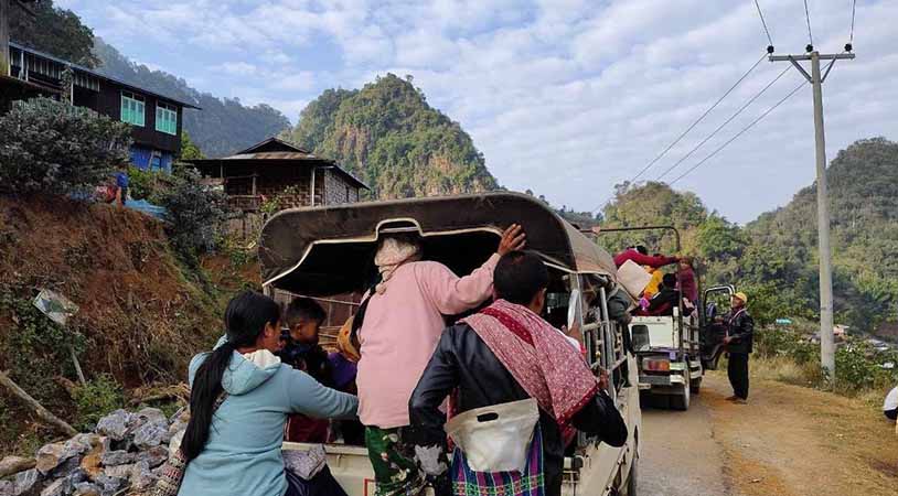 ဟိုပုံးမြို့နယ်၌ ပအိုဝ်းလက်နက်ကိုင် ၂  ဖွဲ့ ပစ်ခတ်မှုဖြစ်ပြီး  ရွာသားများ ထွက်ပြေးနေရ  
