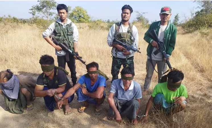 မြိုင်မြို့နယ် သရက်ကန်ပျူရွာက ပျူစောထီး ၅ ဦးကို အရှင်ဖမ်းမိ