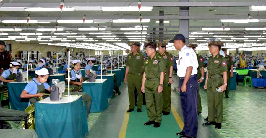 စစ်မှုထမ်းမည့်သူများအတွက် စစ်တပ်ပိုင် အထည်ချုပ်စက်ရုံများ၌ ဝတ်စုံများ အရေးပေါ်ချုပ်နေ