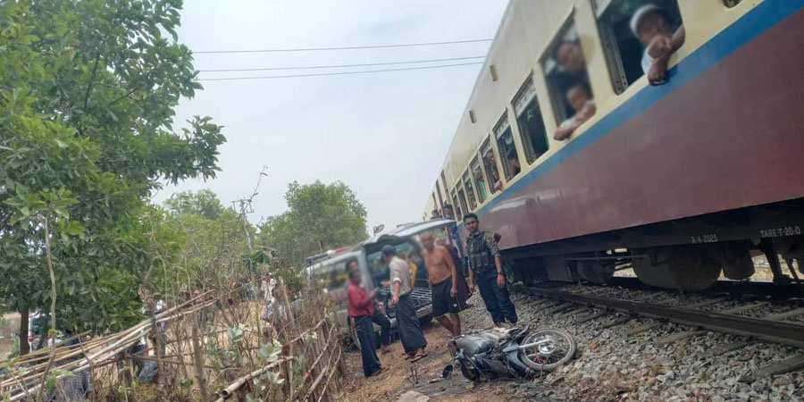 ဘီးလင်းတွင် ရထားနှင့်ဆိုင်ကယ်တိုက်ပြီး ဆိုင်ကယ်မောင်းသူ အမျိုးသမီး သေဆုံး