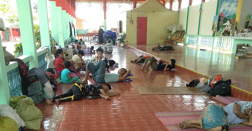 ဇရပ်ကြီးမြို့က စစ်ရှောင်များ နေရပ်ပြန်ကြသော်လည်း ဘုန်းကြီးကျောင်းများ၌သာ နေထိုင်နေရ